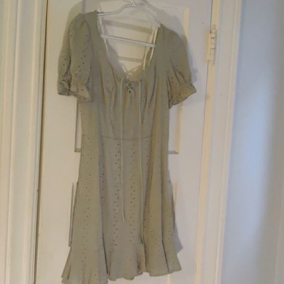 Lulu's Rapunzel Sage Green Mini Dress - Picture 3 of 4